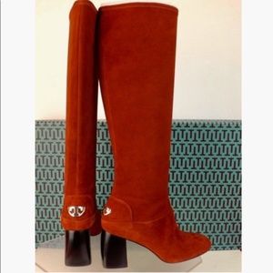 Tory Burch Sidney Suede Redwood Boots